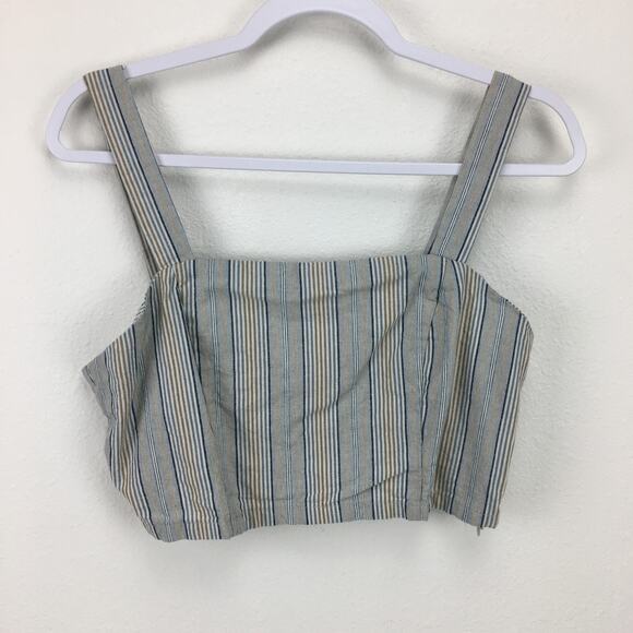 Le Lis L Striped Crop Tank Top Button Back - Picture 1 of 11